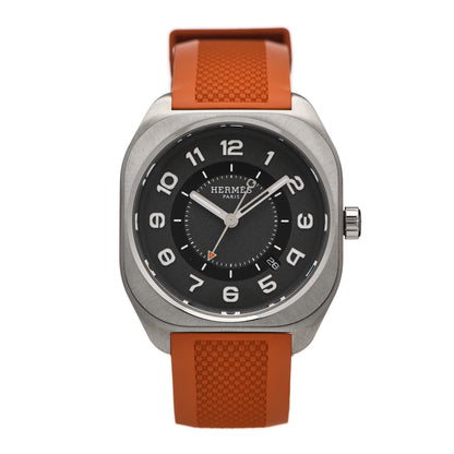 Hermes Titanium Rubber 39mm H08 Automatic Watch Orange 1 of 5