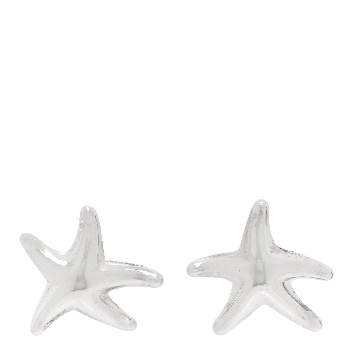 Tiffany Sterling Silver 15mm Elsa Peretti Starfish Earrings 1 of 7