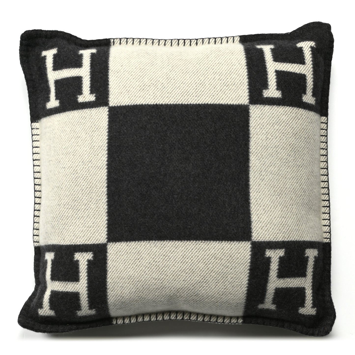 Wool Cashmere Avalon Pillow PM Ecru Gris Fonce