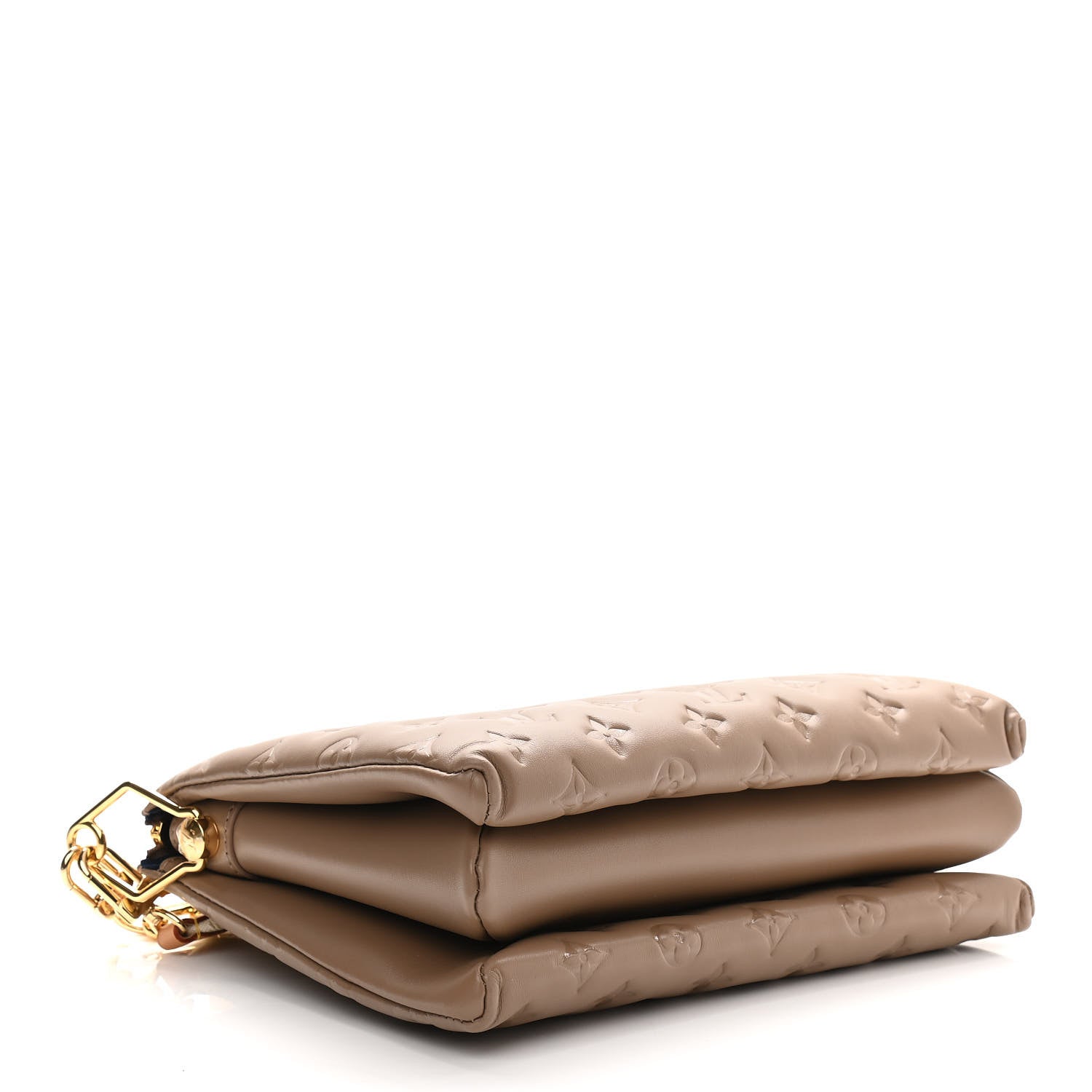 Louis Vuitton Lambskin Embossed Monogram Coussin PM Taupe 4 of 12