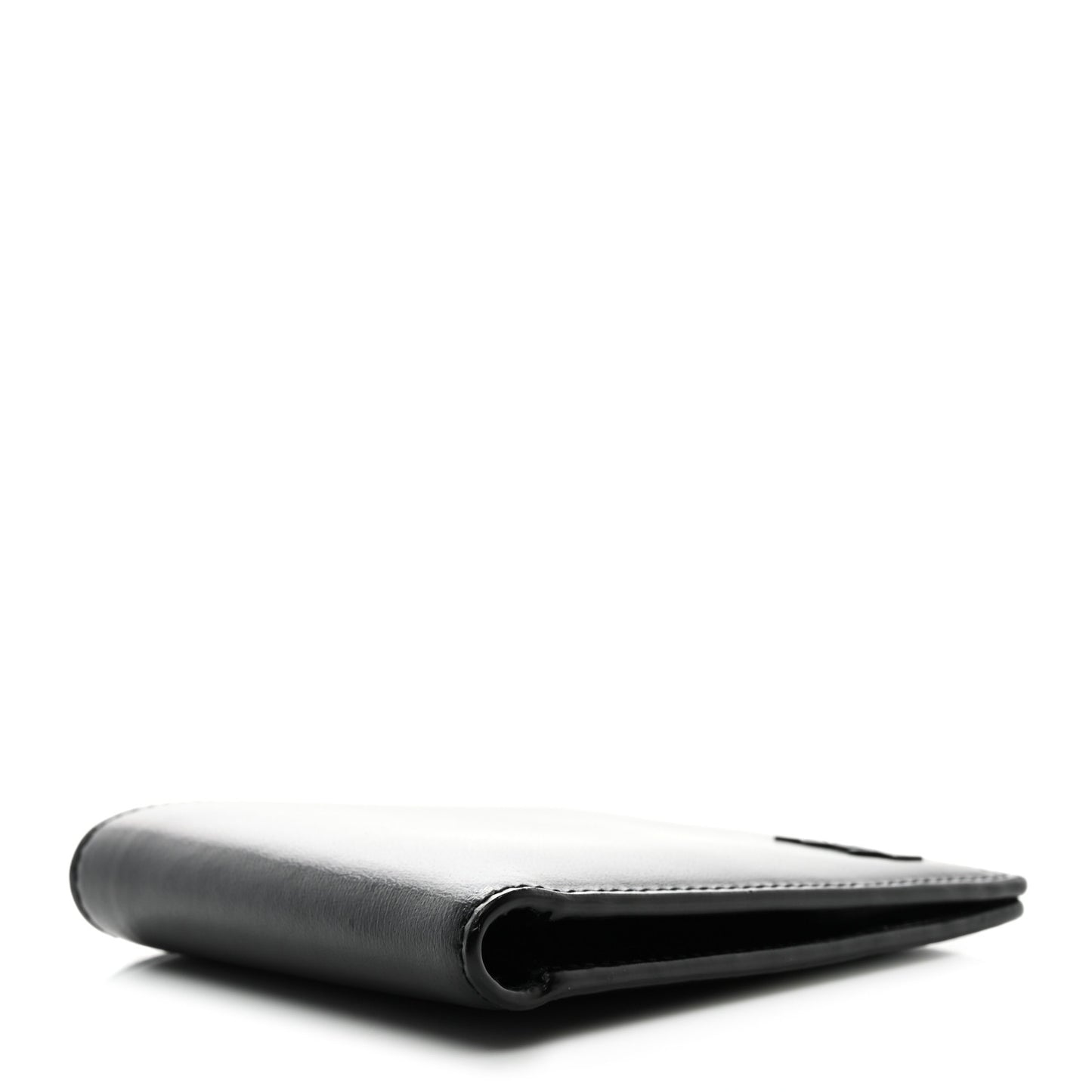 Matte Calfskin Tiny Cassandre East West Wallet Black