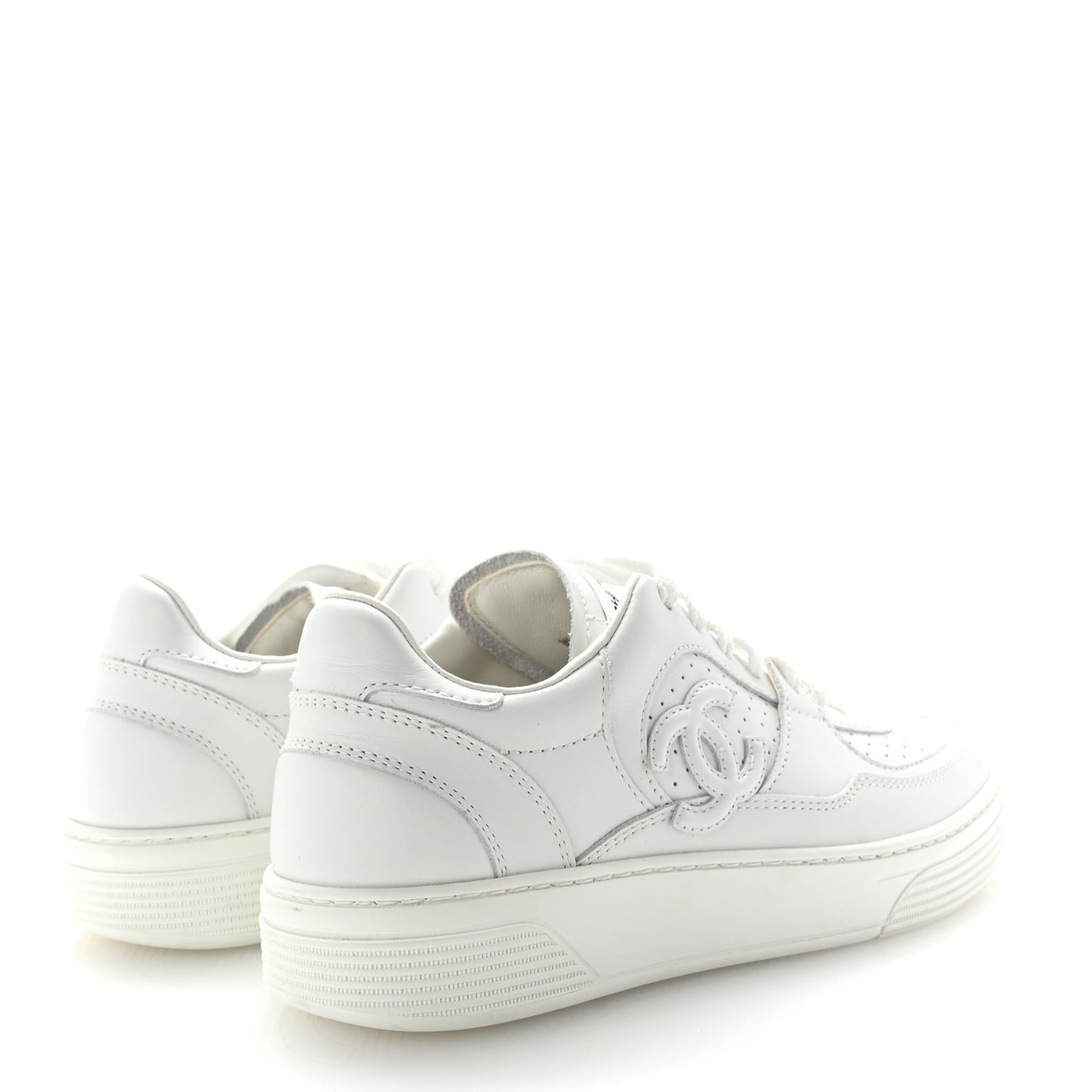 Calfskin CC Womens Sneakers 36.5 White
