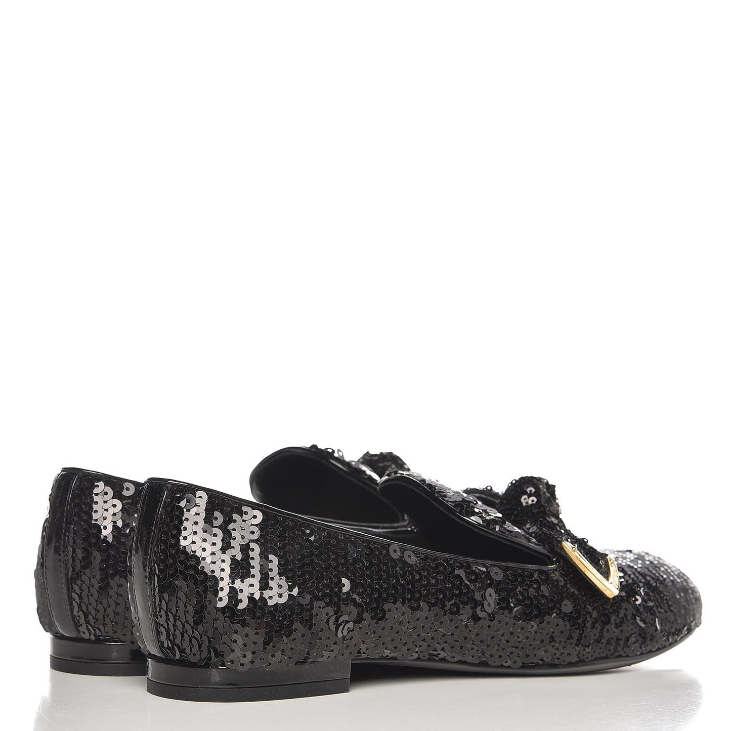 Sequin Loafers 37.5 Black