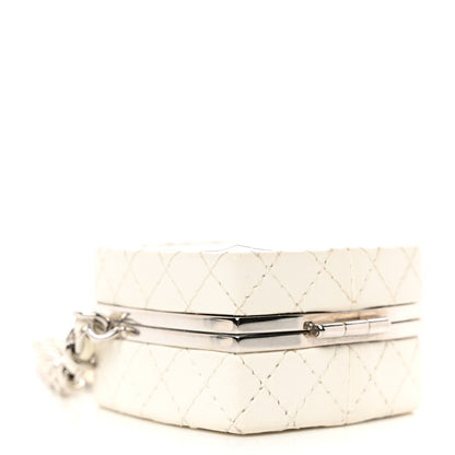 Chanel Goatskin Quilted Clutch With Chain White 4 of 10