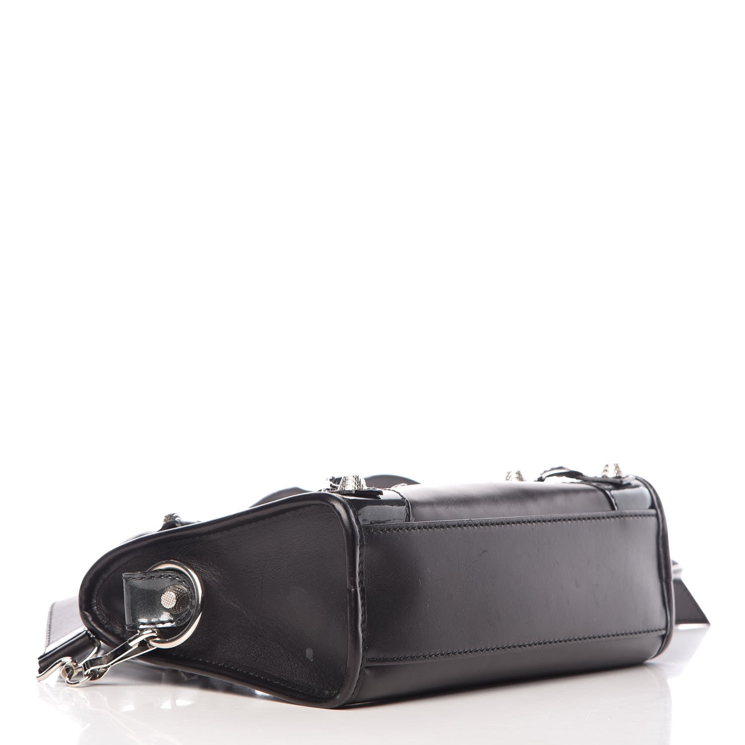 Balenciaga Smooth Calfskin Metallic Patent Giant 12 Silver Hardware Mini City Black Gris 4 of 13