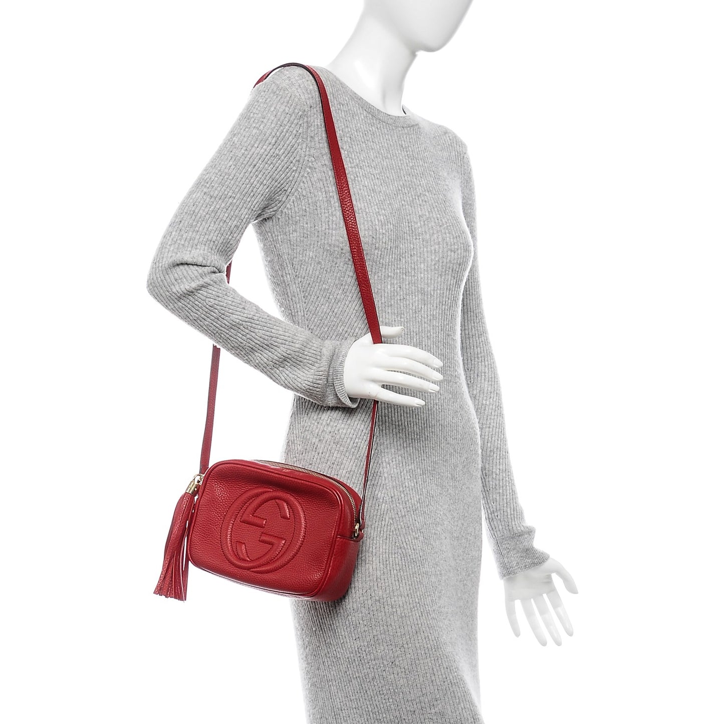 Pebbled Calfskin Small Soho Disco Bag Tabasco Red