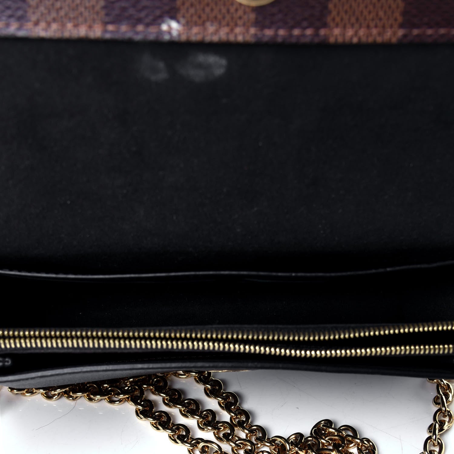 Louis Vuitton Damier Ebene Vavin Chain Wallet Black 4 of 4