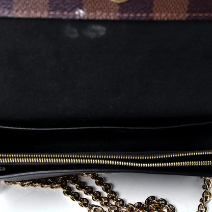 Louis Vuitton Damier Ebene Vavin Chain Wallet Black 4 of 4