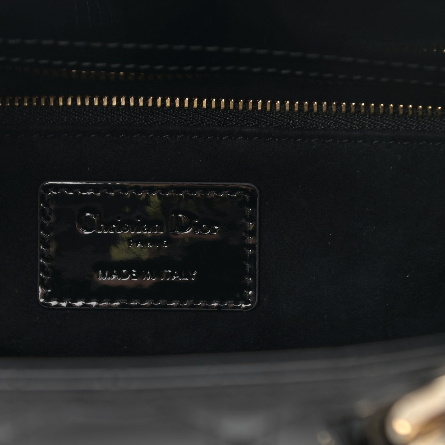 Patent Cannage Medium Lady Dior Black