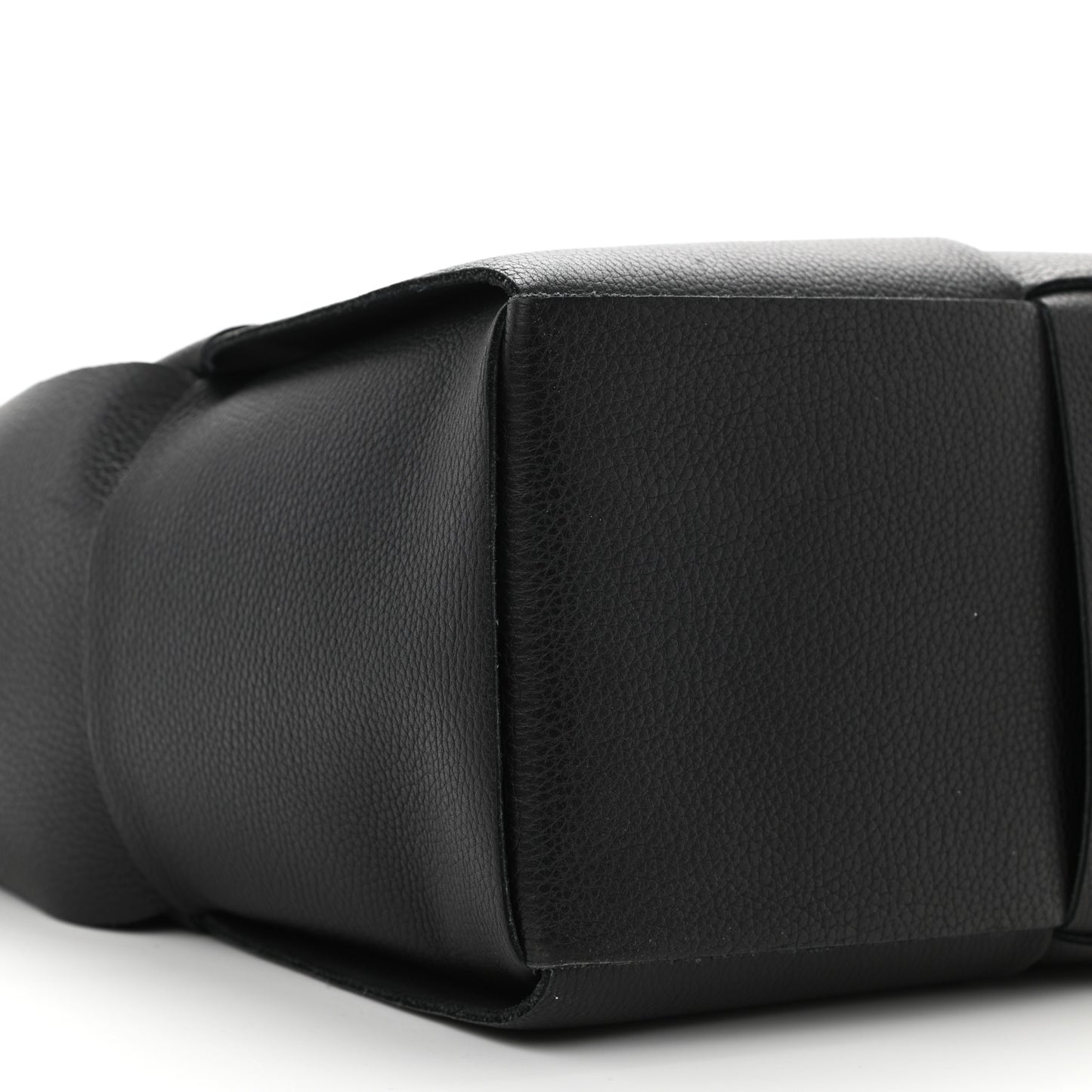 Grained Calfskin Maxi Intrecciato Arco Tote Black