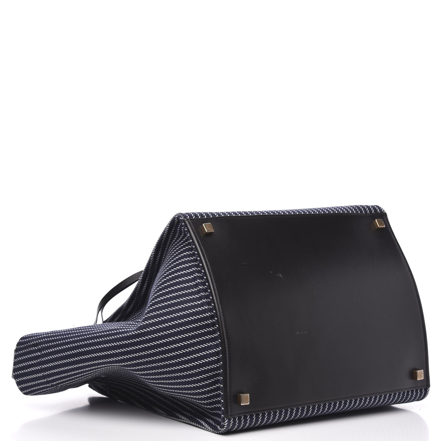 Celine Cotton Canvas Striped Medium Phantom Luggage Navy White 4 of 11