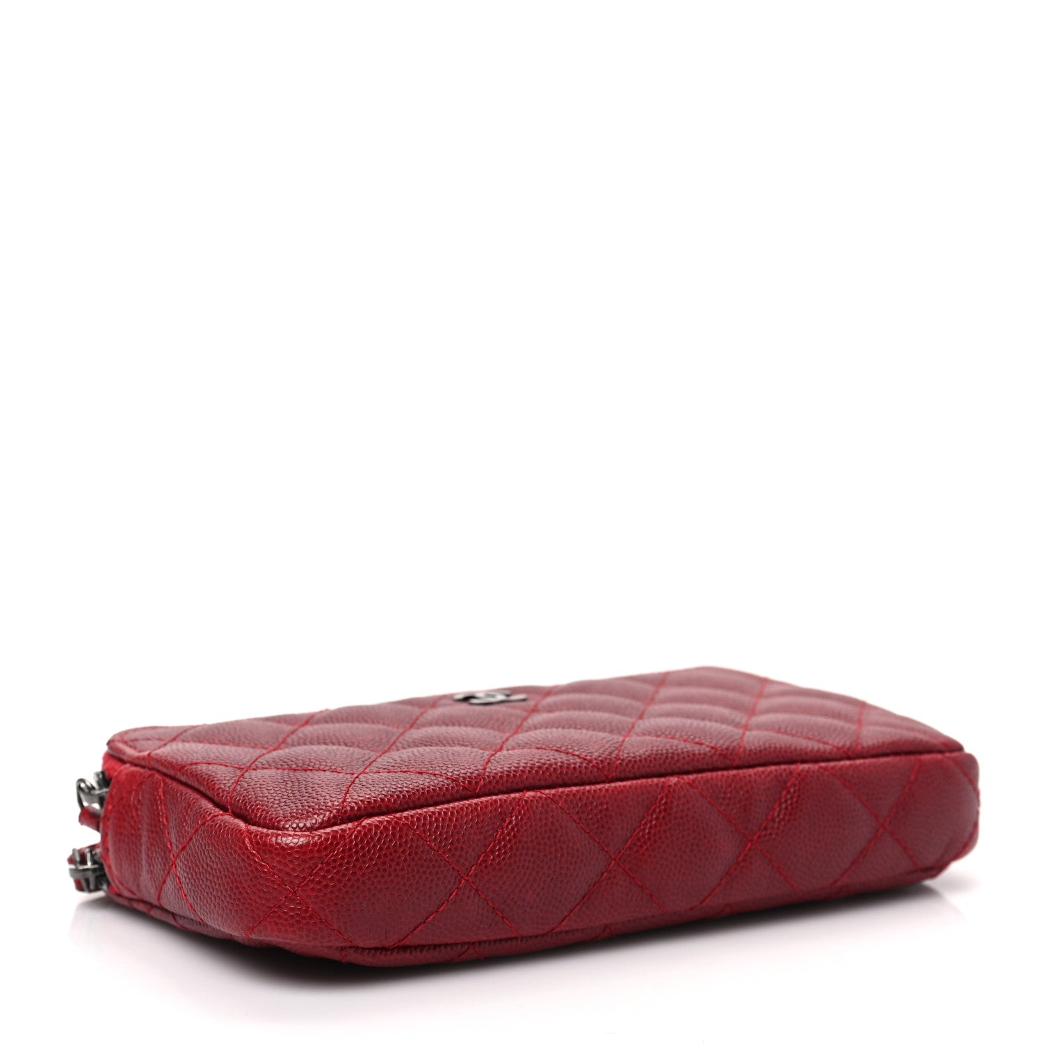 Chanel Caviar Quilted Small Clutch With Chain Red 3 of 8