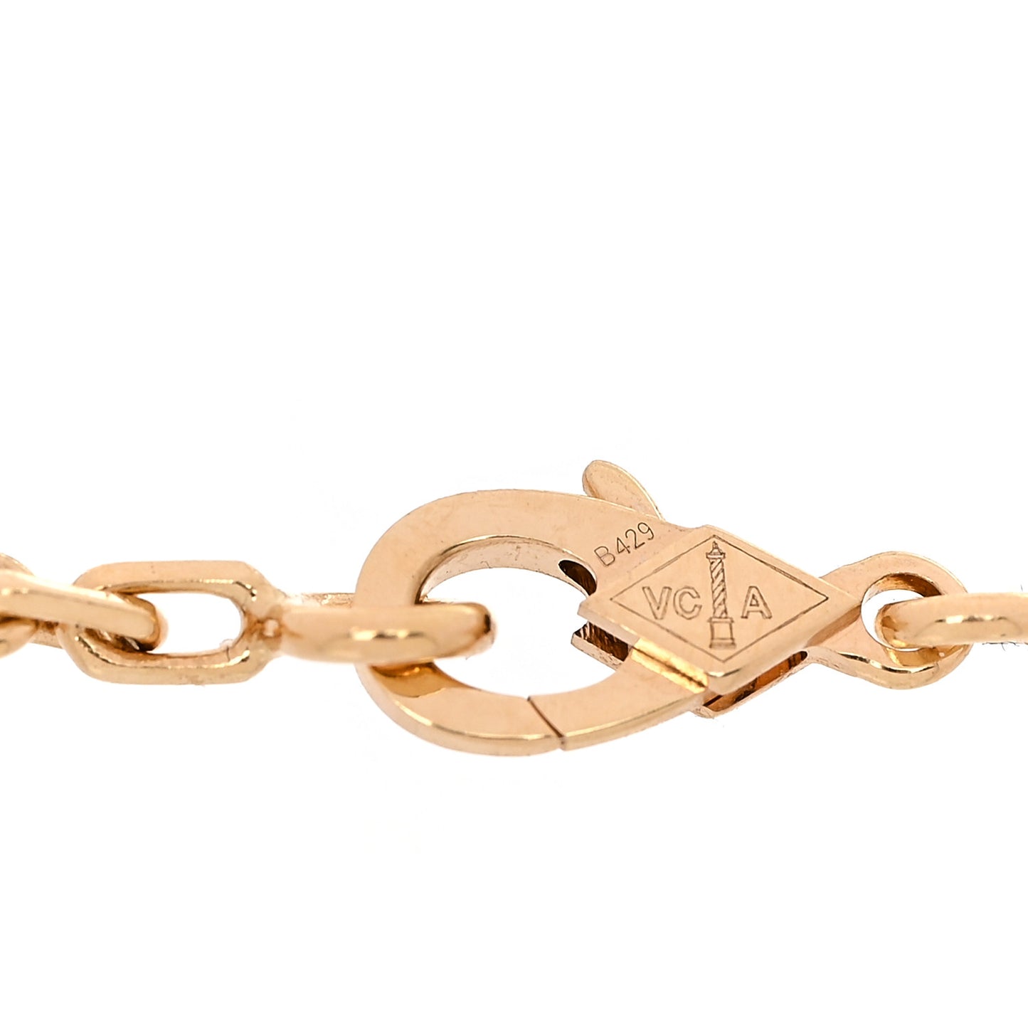 18K Yellow Gold Mother of Pearl 5 Motifs Vintage Alhambra Bracelet