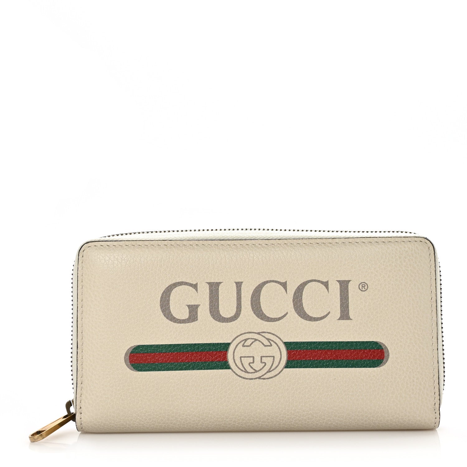 Gucci Calfskin Logo Zip Around Wallet White 1 of 6