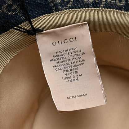 Gucci Eco Washed Denim GG Monogram Brim Hat M Blue 7 of 8