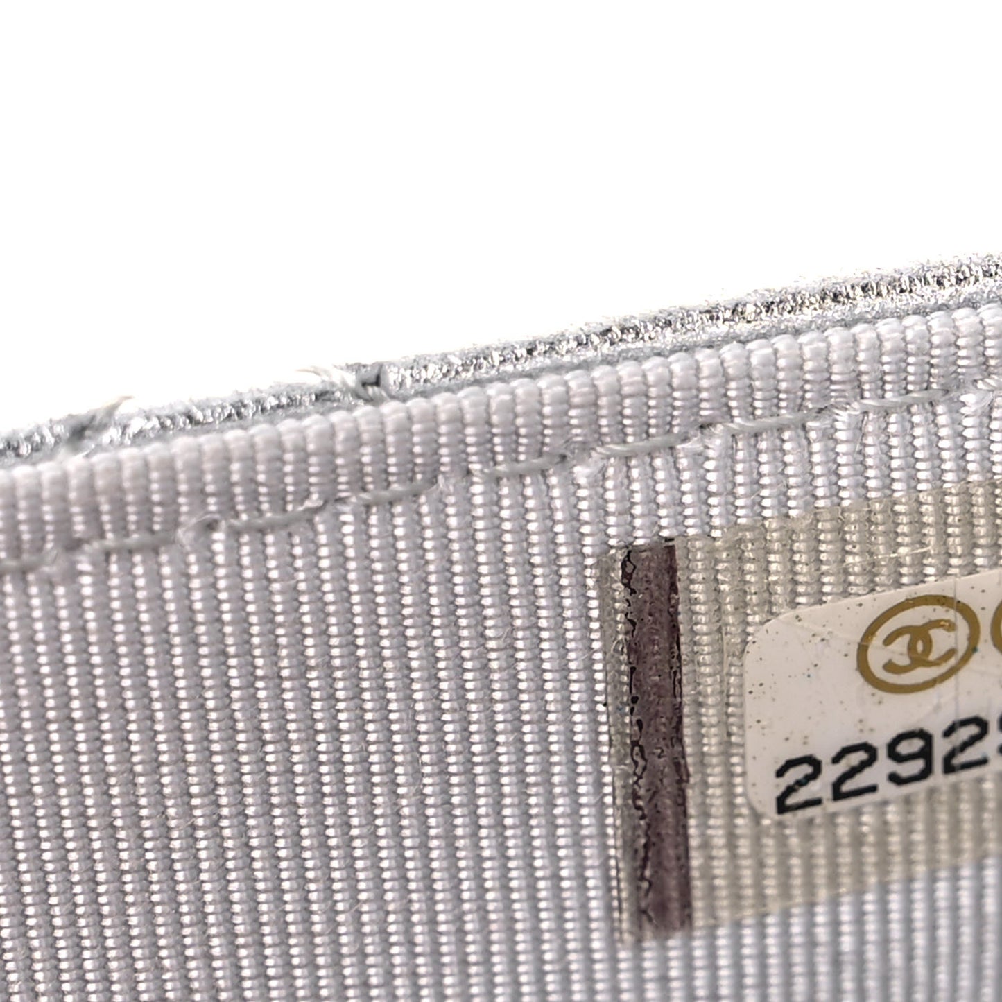 Metallic Lambskin Quilted Wallet On Chain WOC Silver