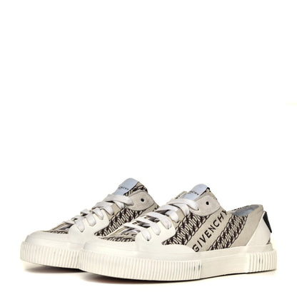 Givenchy Canvas Chain Logo Printed Womens Tennis Sneakers 38 Beige Brown 5 of 12