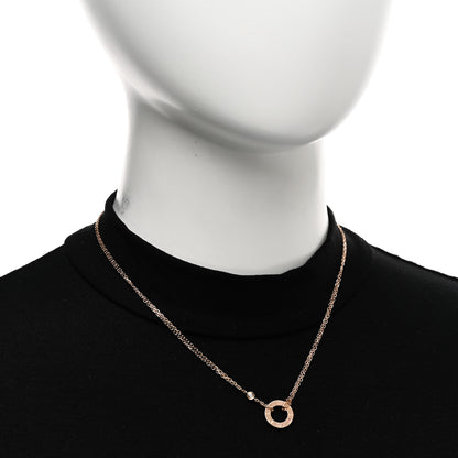 Cartier 18K Pink Gold 1 Diamond 1 Pink Sapphire LOVE Necklace 2 of 4