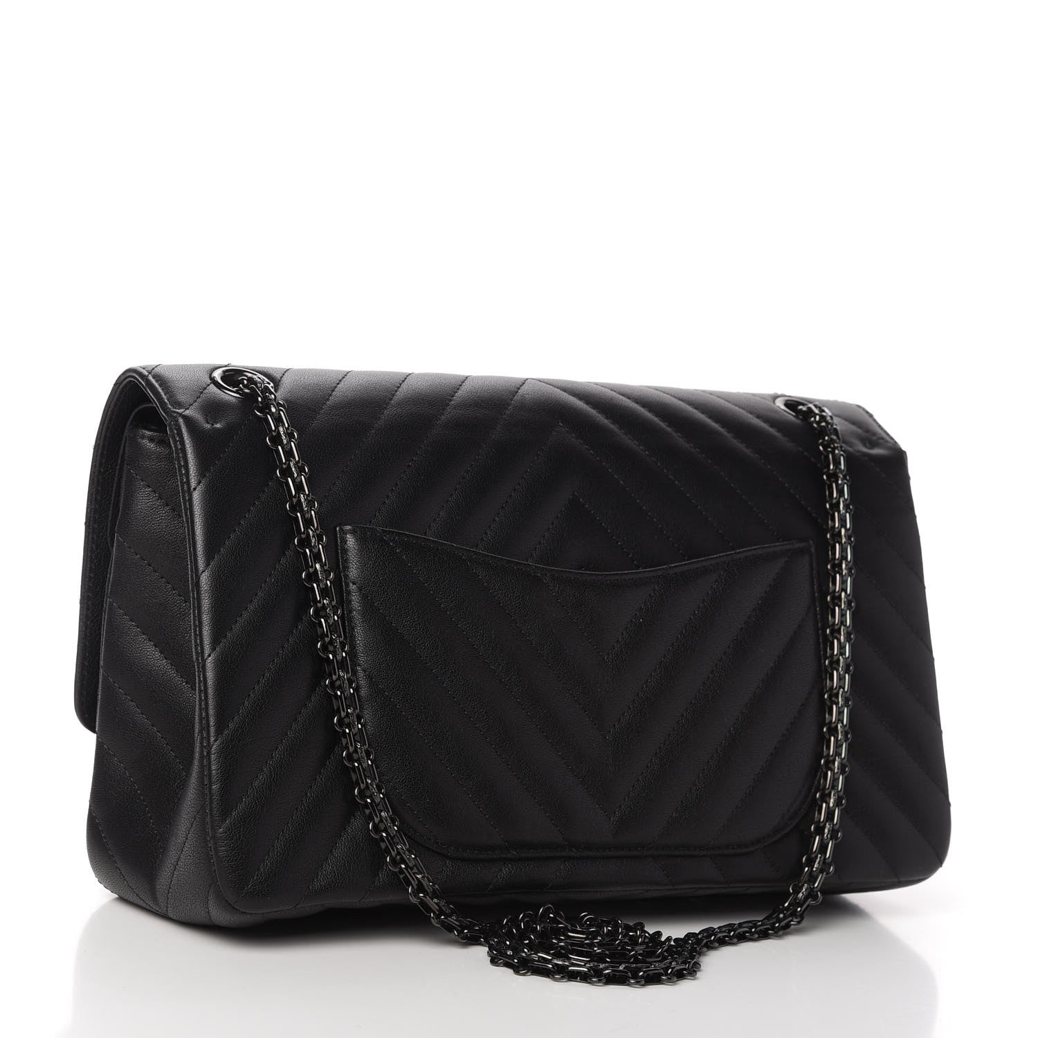 Chanel Sheepskin Chevron Quilted 2.55 Reissue 226 Flap So Black 3 of 10