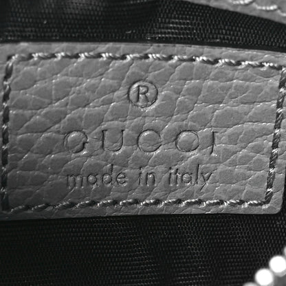 Gucci Dollar Calfskin Enamel Monochrome GG Marmont Key Case Card Holder Grey 6 of 9