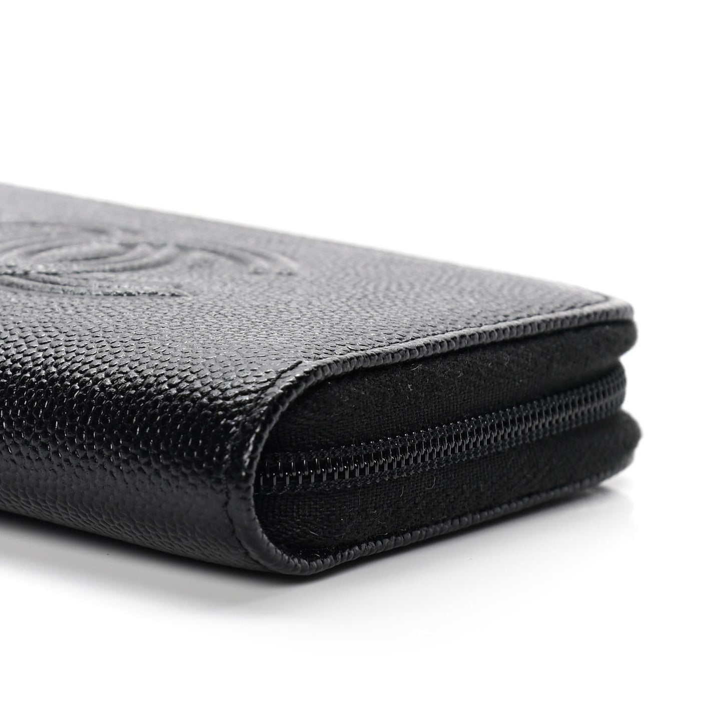 Caviar Timeless CC Zip Around Coin Purse Black