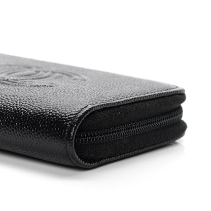 Chanel Caviar Timeless CC Zip Around Coin Purse Black 10 of 12