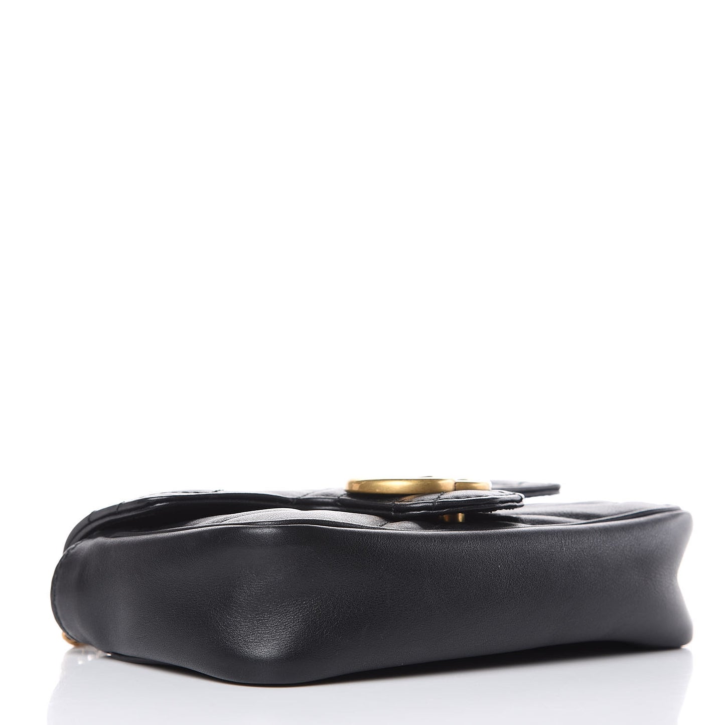 Calfskin Matelasse Super Mini GG Marmont Shoulder Bag Black