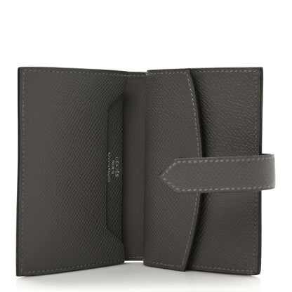 Hermes Epsom Bearn Card Holder Wallet Gris Meyer 5 of 7