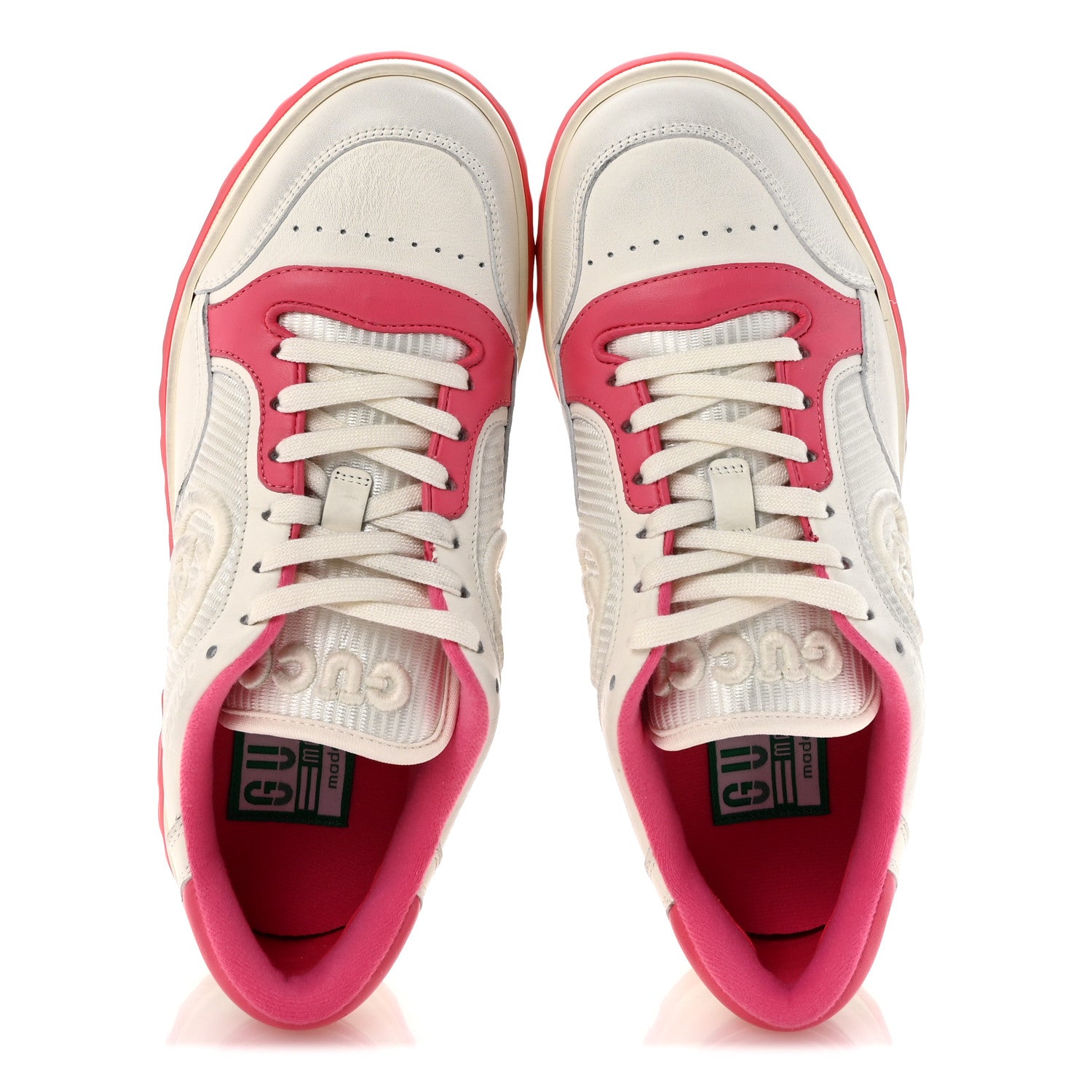 Gucci Dali Soft Calfskin Womens Mac80 Sneakers 37.5 Off White Pink 2 of 9