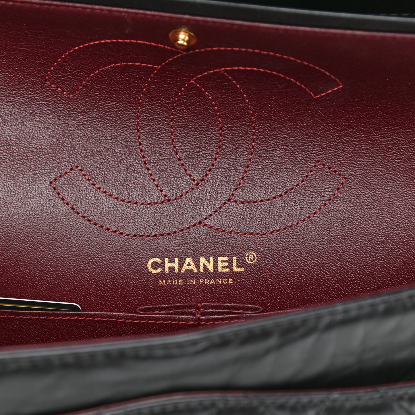 Aged Calfskin Quilted 2.55 Reissue 226 Flap Black