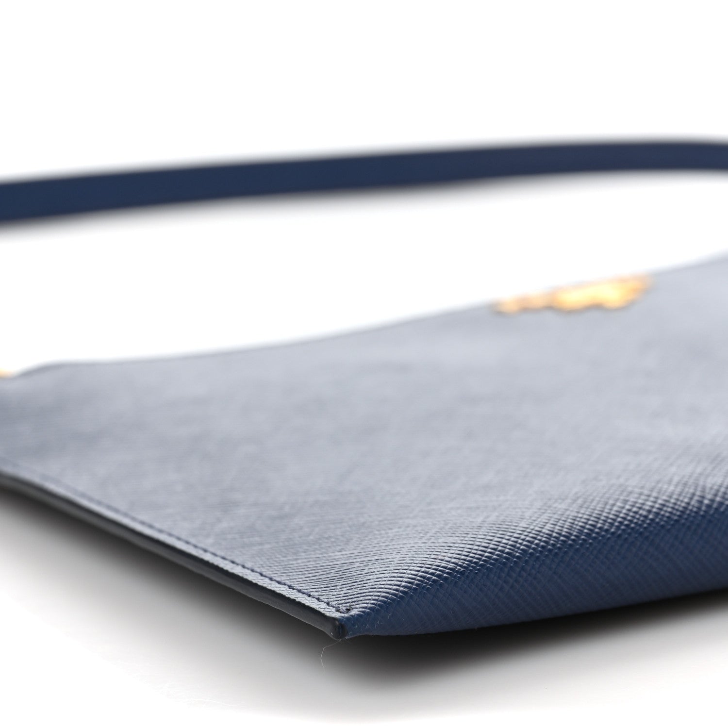 Prada Saffiano Small Flat Pouch Bluette 6 of 7