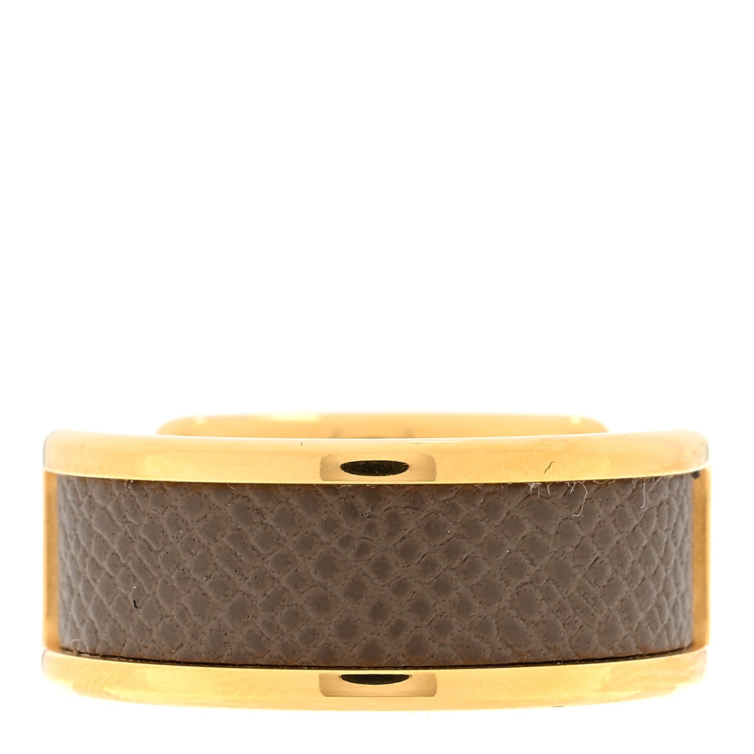 Hermes Madame Calfskin Olympe Ring L 56 7.5 Etoupe 3 of 4