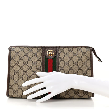 Gucci GG Supreme Monogram Web Ophidia GG Toiletry Case Beige New Acero 2 of 10