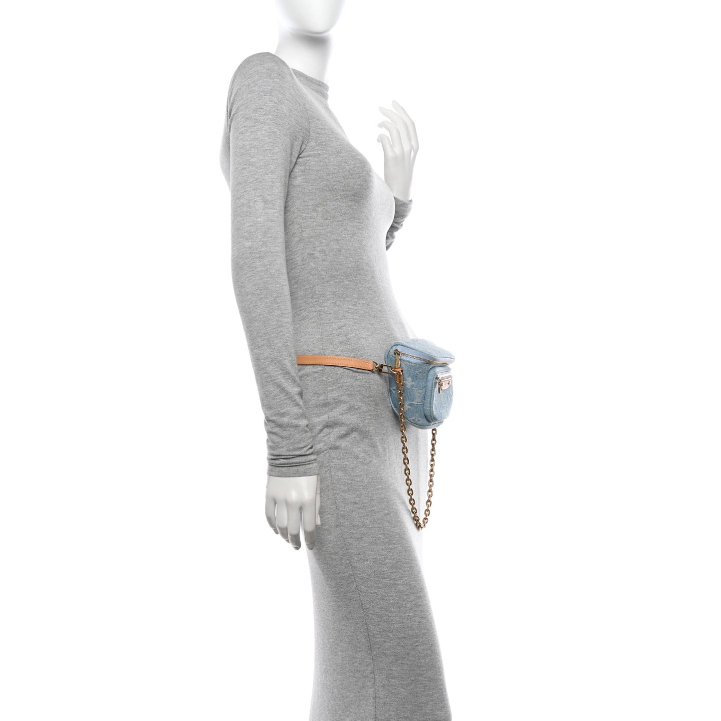 Monogram Denim Mini Bumbag Sky Blue