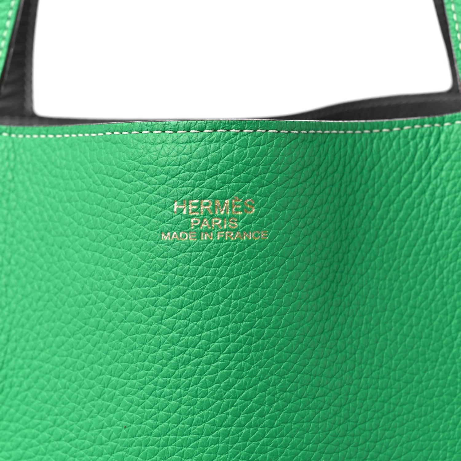 Hermes Taurillon Clemence Double Sens 36 Reversible Tote Menthe Bleu Thalassa 6 of 15