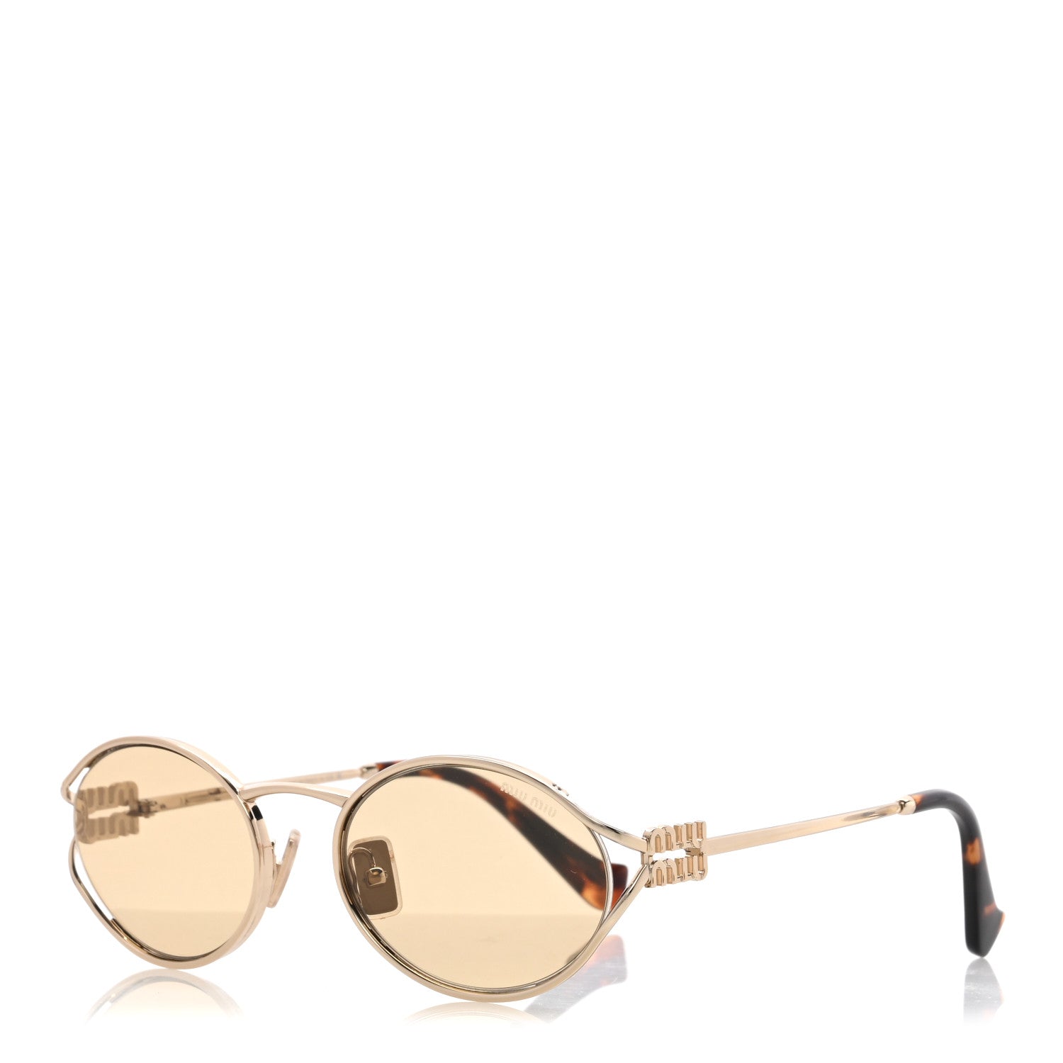 Miu Miu Metal Oval Sunglasses SMU52Y Tortoise 1 of 7