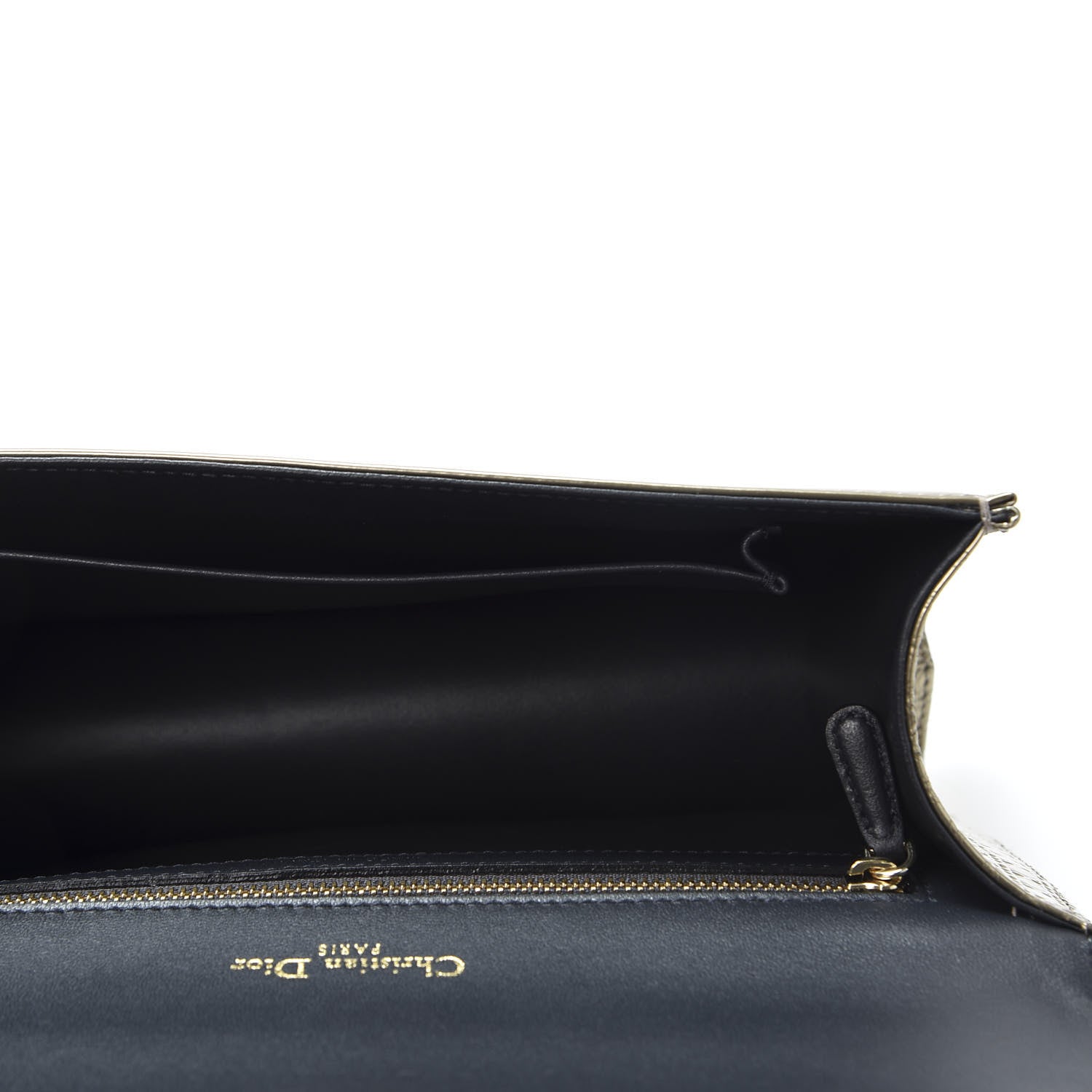 Christian Dior Metallic Patent Micro-Cannage Medium Diorama Flap Bag Gold 4 of 8
