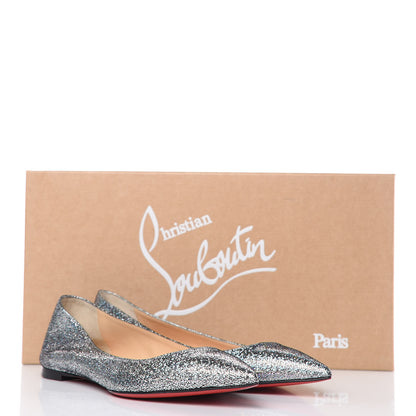 Christian Louboutin Metallic Nappa Ballalla Flats 37.5 Silver 9 of 9