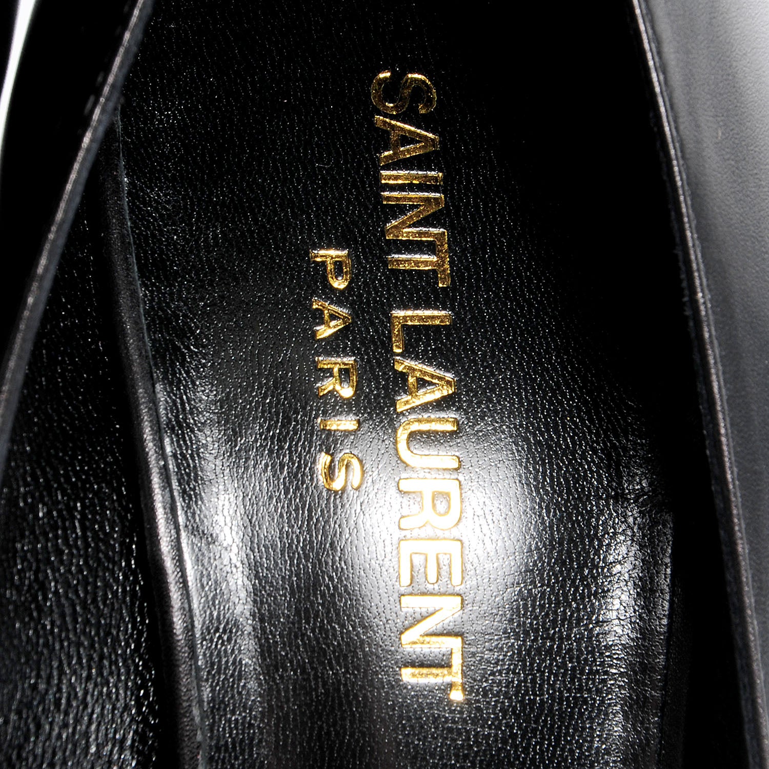 Saint Laurent Calfskin Paris 105 Peep Toe Escarpin Pumps 39 Black 7 of 7