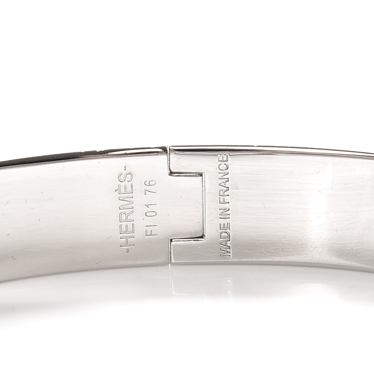 Hermes Matte Enamel Narrow Clic Clac HH Bracelet GM White 4 of 5