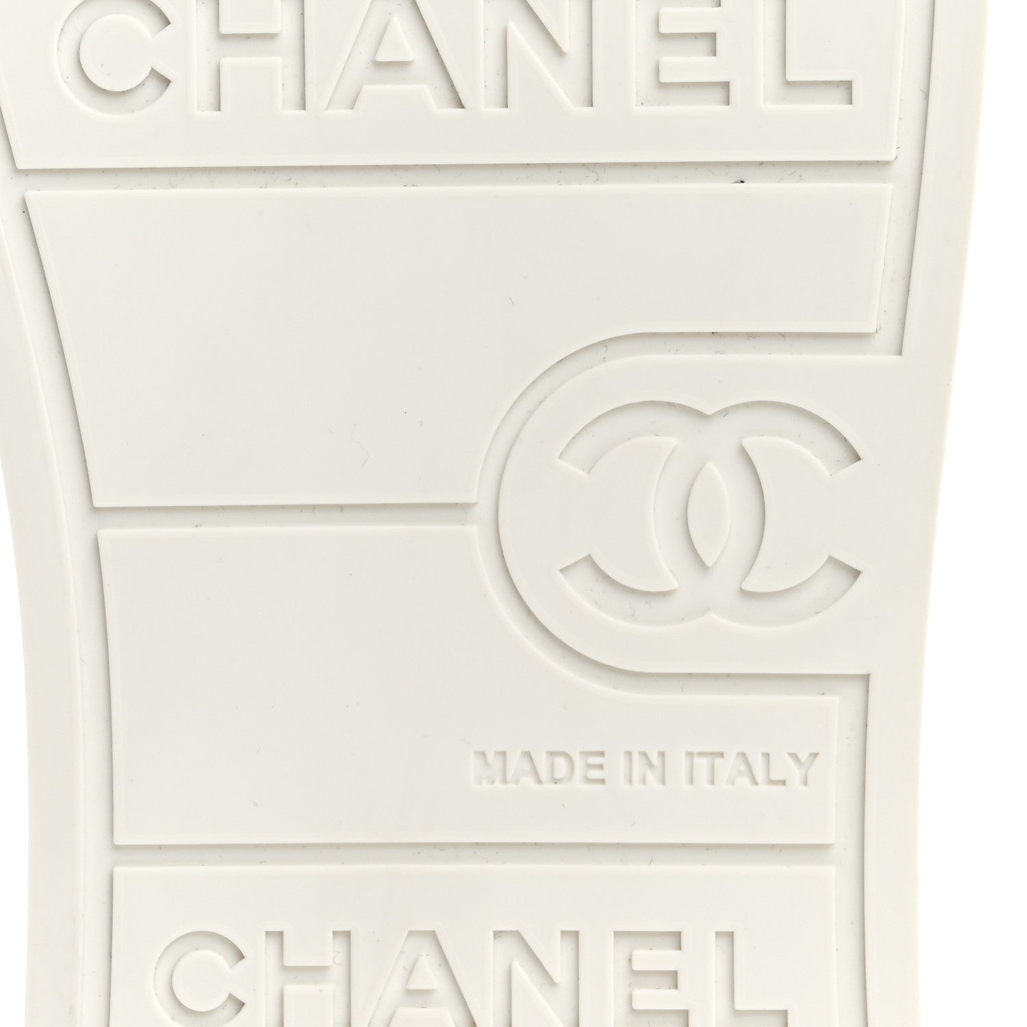 Chanel Lambskin Printed Logo Sneakers 37 White 8 of 10
