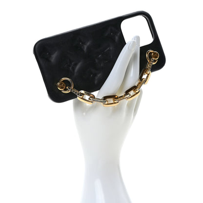 Louis Vuitton Lambskin Embossed Monogram Coussin iPhone 13 Pro Bumper Black 2 of 8