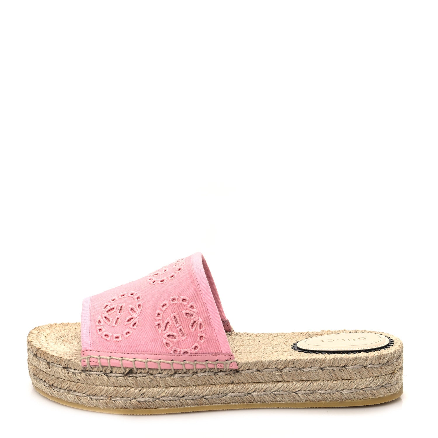 Gucci Canvas Interlocking G Damita Espadrille Sandals 38 Wild Rose 1 of 9
