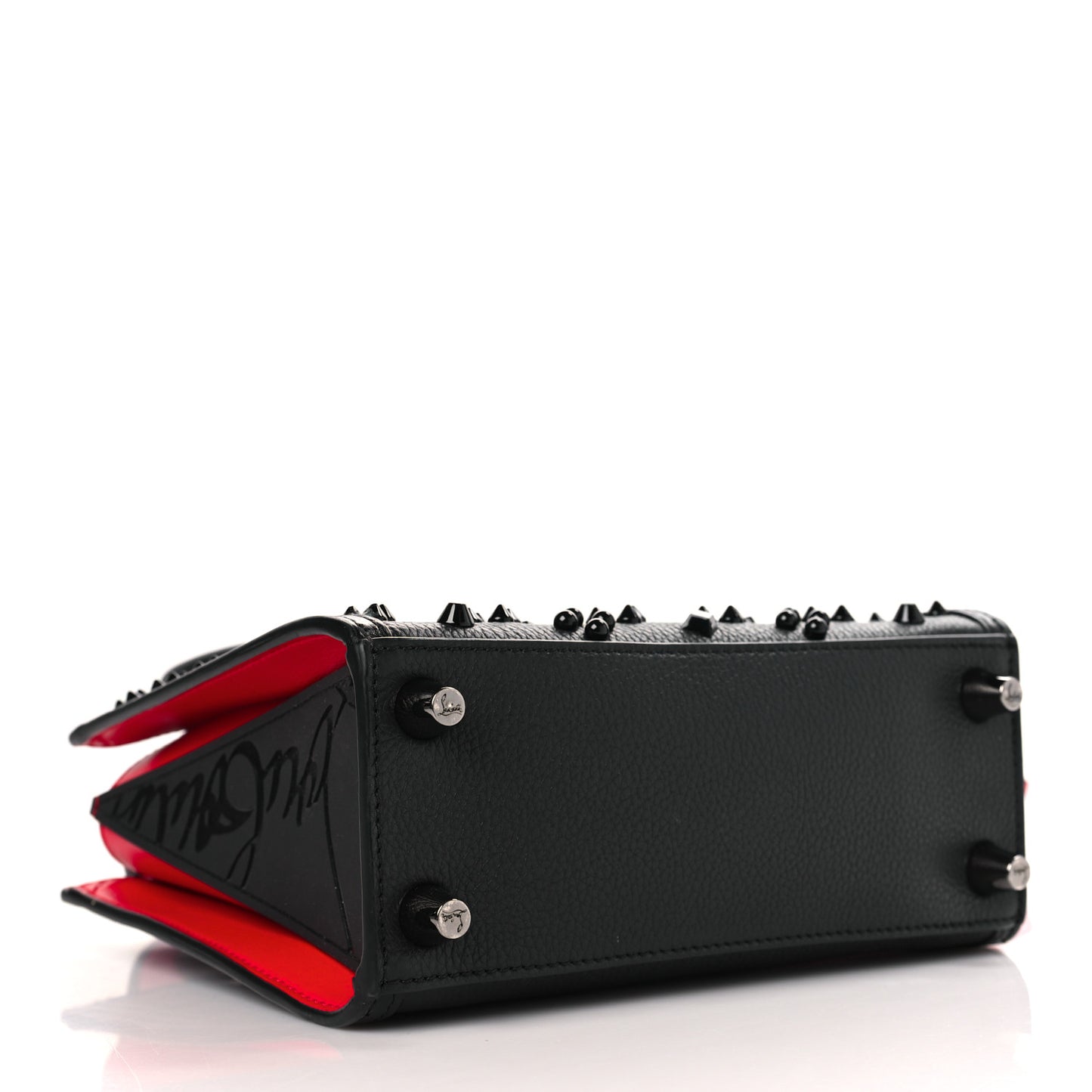 Calfskin Spikes Loubinthesky Mini Paloma Black