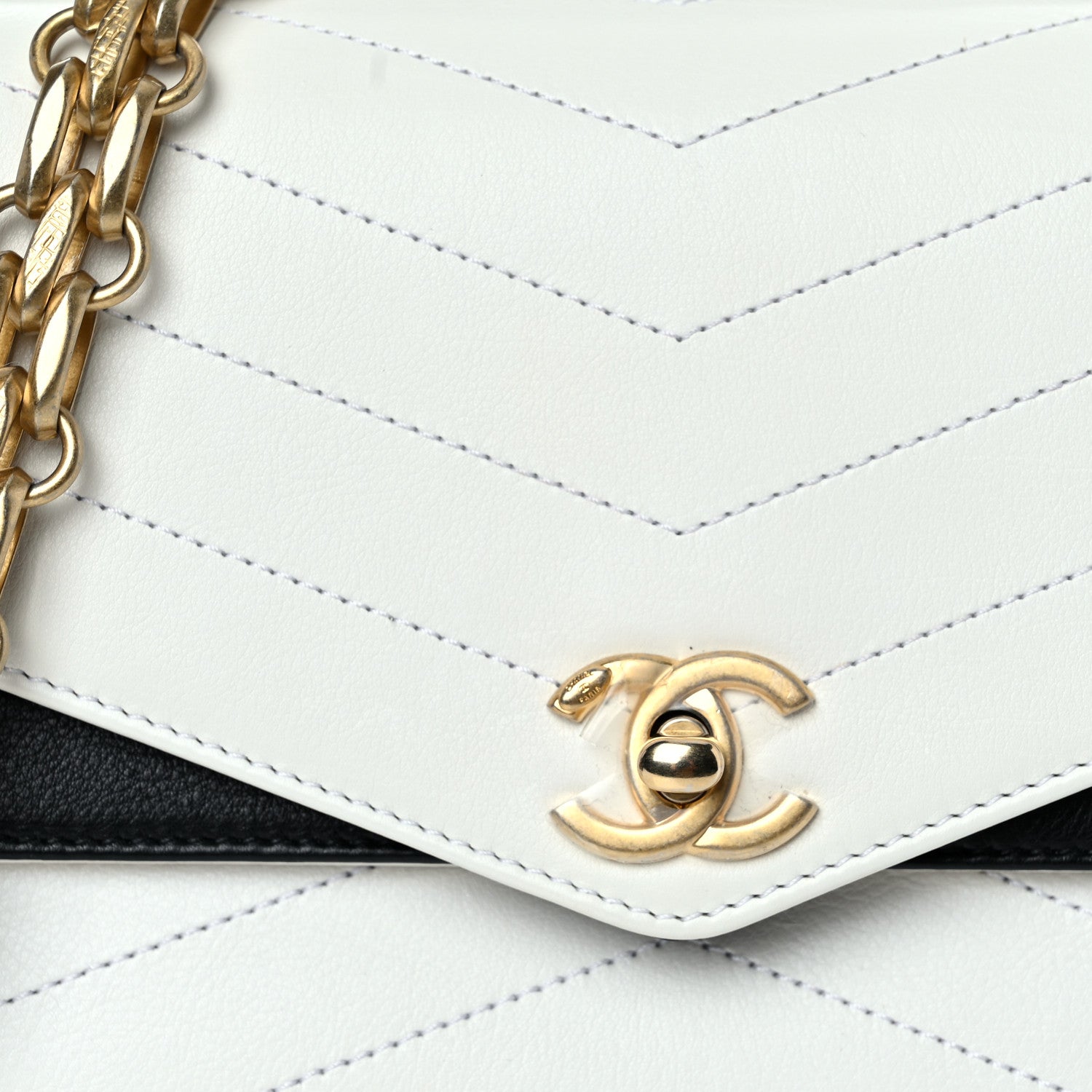 Chanel Calfskin Chevron Quilted Medium Casual Trip Flap White 8 of 10