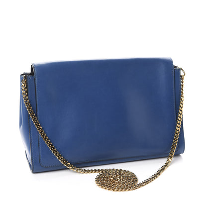 Chloe Lambskin Large Elle Chain Clutch Blue 3 of 9