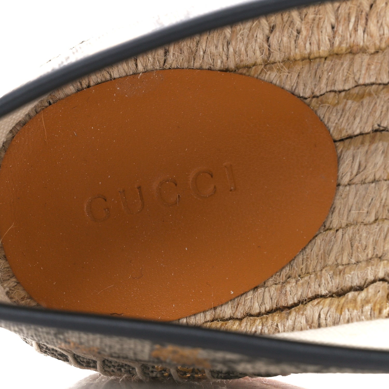 Gucci GG Supreme Monogram Bees Espadrille Flats 40.5 Beige Ebony Oro Black 9 of 12