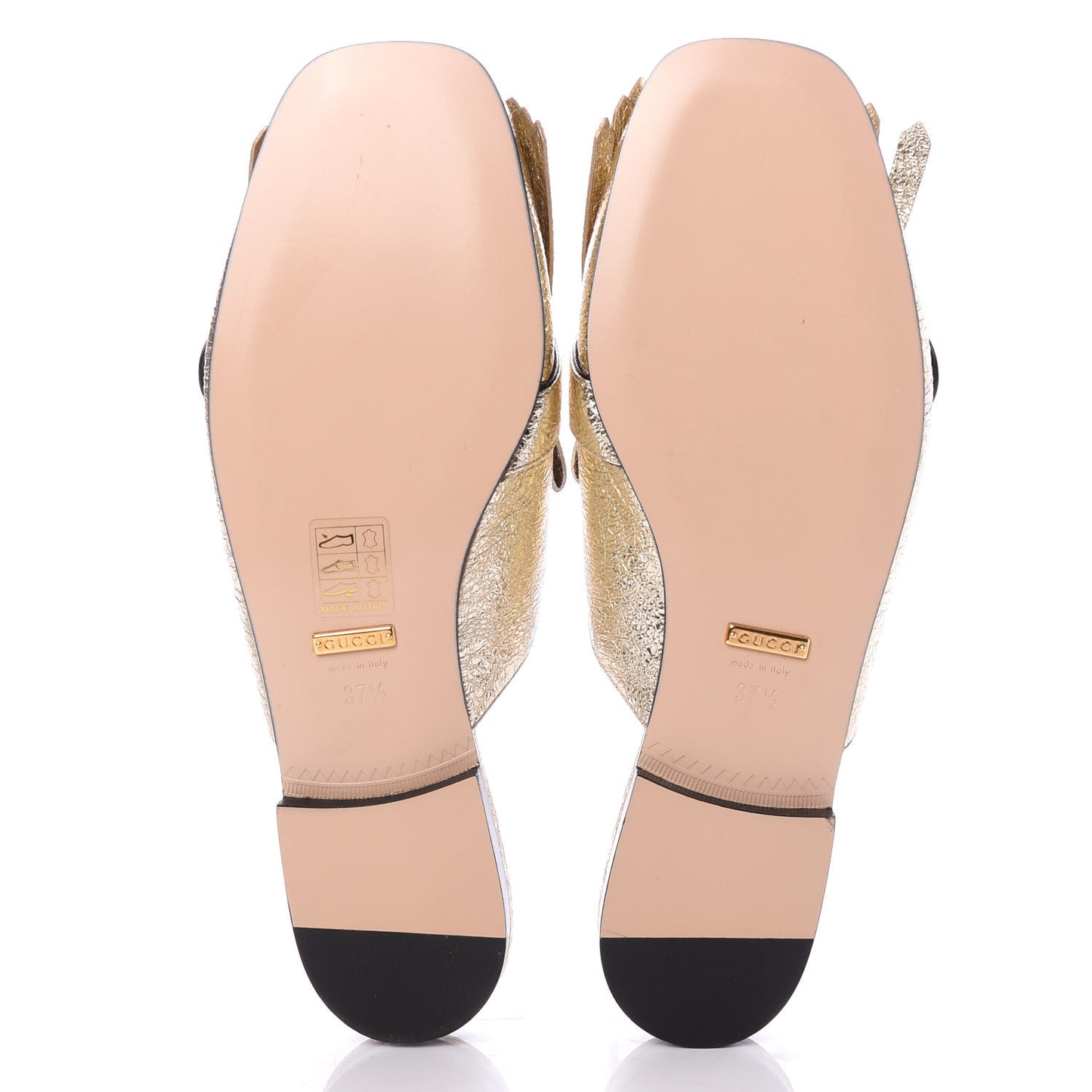 Galassia Womens GG Marmont Fringe Slippers 37.5 Platino