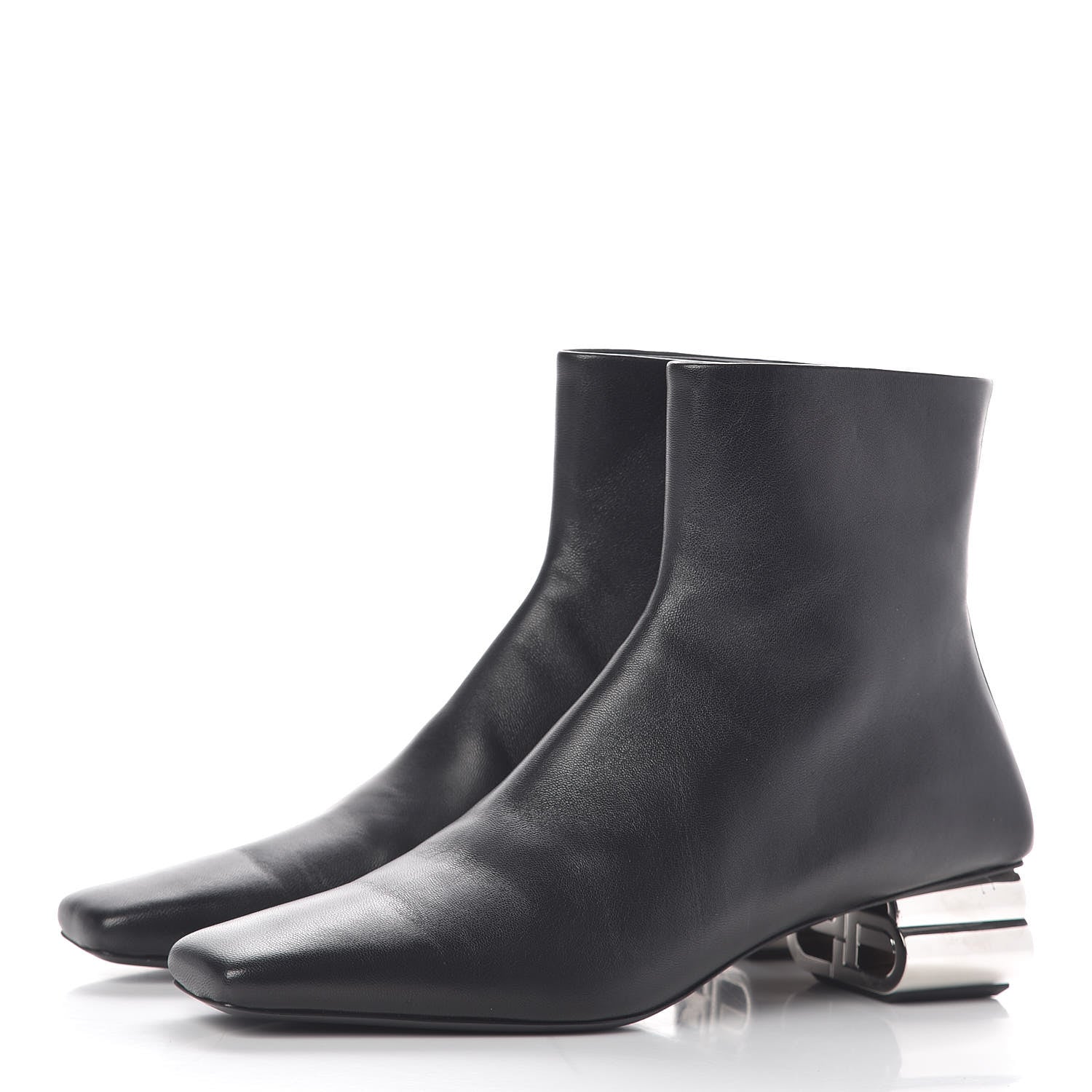 Balenciaga Sheepskin Typo Ankle Booties 39 Black 3 of 11