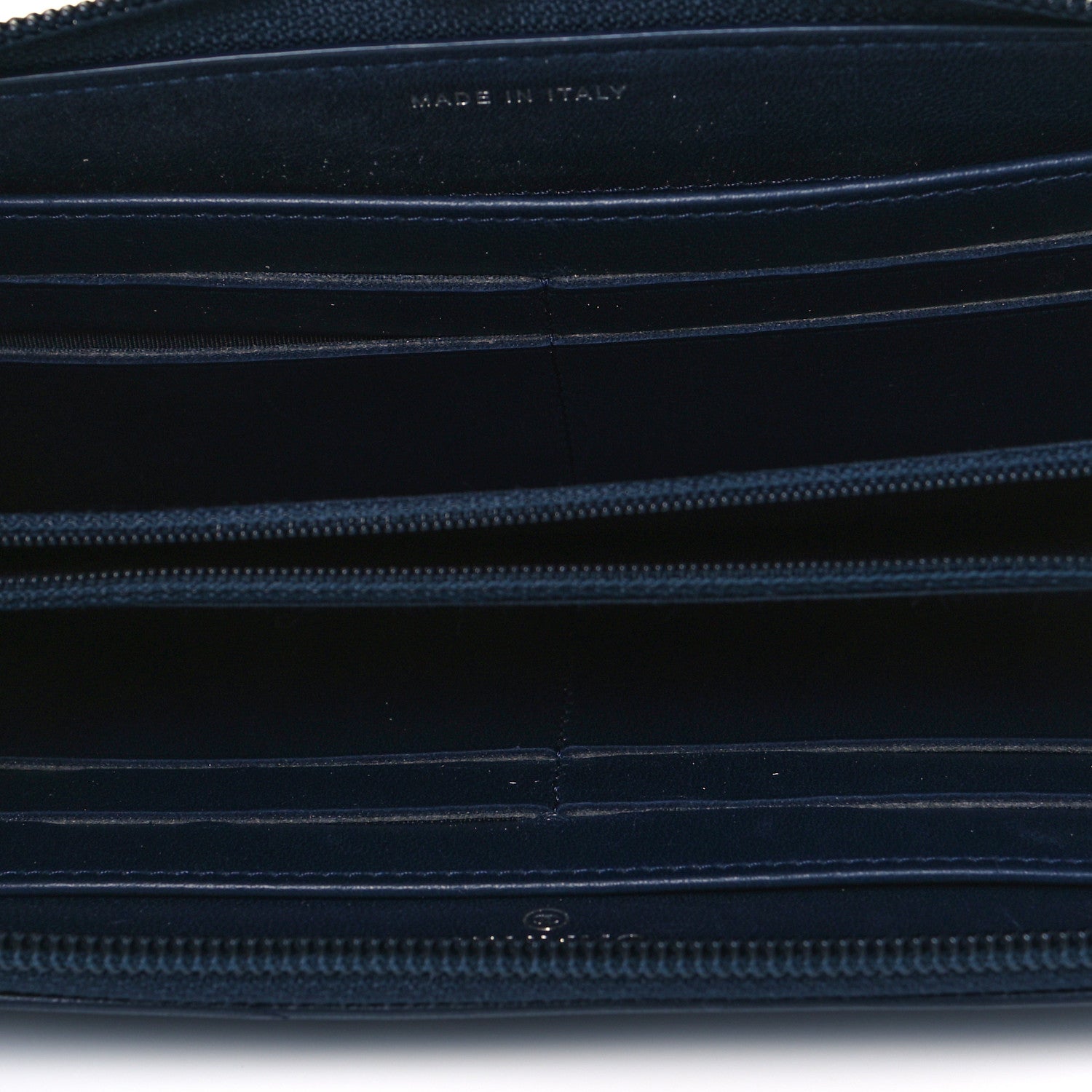 Chanel Lambskin Quilted Boy Zip Around Wallet Navy 5 of 11